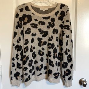 Like new LOFT leopard sweater- small